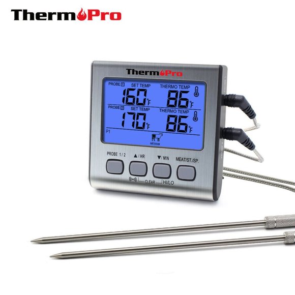 ThermoPro Meat Thermometer Dual Probe Digital Cook - Picture 1 of 9